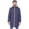 Ciabalù Parka Uomo Invernale con Cappuccio Imbottito con Pelliccia Sintetica Interna Giaccone Lungo Impermeabile Trench Slim Fit (IT, Testo, 3XL, Regular, Regular, Blu)
