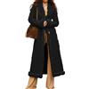 Generic Cappotti Invernali Lunghi per le Donne in Ecopelle Pelle Scamosciata Tosatura Giacca Fuzzy Sherpa Foderato Trench Cappotto Business Cappotto Casual