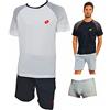 Lotto Completo Uomo Sportivo, T-Shirt + Pantaloncino + Boxer, Completo Uomo Estivo in Cotone, Pigiama Uomo Corto Estivo, Homewear. (1085 Bianco + Boxer, XL)