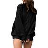 Kobilee Maglione Donna Invernale Elegante Collo Alto Ampio Pullover Maglione Lungo Curvy Caldo Felpa Maglia Cashmere Oversize Manica Lunga Dolcevita Sweater Lana Morbido