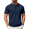 COOFANDY Polo da Uomo Casual a Maniche Corte in Maglia da Golf Polo estive di Base Tinta Unita Blu Navy S