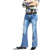 Botten Jeans da uomo anni '70 per con fondo a discoteca degli Pantaloni campana Blu 3 W