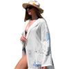 OZDESIGN - Accappatoio turco stampato in spugna - Accappatoio leggero in cotone e viscosa per hammam - Stile kimono unisex per spa - Asciugatura rapida - Taglie S/M/L/XL, Corallo blu., Taglia unica