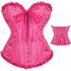Shyllin Corsetto per Donne, Corpetto Top in Pizzo, Sexy Burlesque Overbust Corsetti Bustino Vintage Gotico Nero,Halloween Carnevale Natale balli feste (IT, Testo, XS, Regular, Regular, Fuchsia)