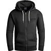 Grin&Bear Felpa con Cappuccio e Zip da Uomo Nero XL GEC603