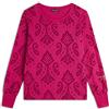 FREDDY Felpa Donna Girocollo in Jersey con Fantasia Floreale Logo Oro Chiaro