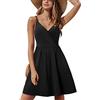 STYLEWORD Abito da Donna con Scollo a V Senza Maniche Abito Estivo Floreale con Spalline Regolabili Abito Longuette Scamiciato Abito da Spiaggia con Tasche