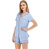 SAMGU Pigiama Donna in Modale Donna con Bottoni Elegante Estivo Maniche Corte Pantaloncini Pigiama Set 2 Pezzi Camicia da Notte per Tutto L'Anno