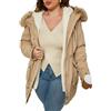 Geschallino Donna Taglie Forti 3 in 1 Parka Cappotto Zip Staccabile Caldo Pile Foderato Giacca con Rimuovi Interno