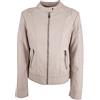 JOPHY & CO. Giacca Corta Donna Ecopelle con Tasche, Cerniere e Scollo Coreana (cod. 8820) (Beige (cod. 8820), 2XL)