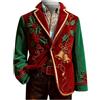 pvucpot Blazer Natalizi da Uomo Blazer Natalizie Rossa Elegante Giubbotto Uomo di Natale Cappotti Natalizia Festivo Aperto Sul Fronte Invernale Giacca Natalizio Stampa per Business Capodanno Natale