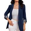 Generico Giacca Donna Tinte Unite - Moda Donna Primavera Bottoni Senza Cappuccio Colletto Rovesciato, Bomber Classic, Coat Women Adatto per La Primavera E L'autunno Marina M