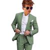 Leader of the Beauty Smoking da ragazzo in lino 2 pezzi slim fit abiti formali per matrimonio