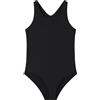 Ewbob Costume Intero Bambina,Costume da Bagno Monopezzo per Bambini,Swimsuit da Bagno Sportivo, Bagno ad Asciugatura Rapida per Ragazze(C3)-001-Black-11-12Y