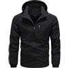Generico Giacca Invernale Uomo Lungo, Giubbino Antivento e Impermeabile con Cappuccio - Elegante Parka con Cerniera e Fodera per Outdoor
