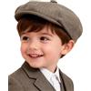 mintgreen Coppola Bambino Ragazzi, Bambini Strillone cap Vintage Tweed Berretto Cappello, Cachi, 4-5 Anni