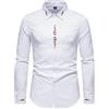 Kobilee Camicia Coreana Uomo Slim Fit Camicia Elegante Taglie Forti Manica Lunga Camicia Seta on Stiro Fantasia Camicia Bianca Elasticizzata Regular Abito da Cerimonia