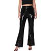 YYPBI Pantaloni glitterati da donna, a vita alta, gamba larga, con paillettes, anni '70 e '80, per discoteca, rave, festival, club