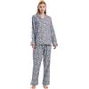 GLOBAL Pigiama Donna Flanella Cotone Maniche Lunghe Due Pezzi Camicie da Notte Pjs Confortevole Sleepwear Caldo Morbido, Arte dei Graffiti, M