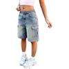 DeHolifer Pantaloncini di Jeans per Ragazza Stampa a Farfalla Pantaloni Corti Elastici in Vita Short in Denim Estiva Larghi Pantaloncini Jeans Sportivi Shorts Casual Pantaloni per Il Tempo Libero