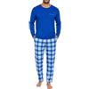 Leversic Pigiama Uomo Invernale Cotone Pigiama Due Pezzi Pigiama Maniche Lunghe e Pantaloni a Quadri S-4XL