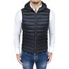 Evoga Piumino smanicato uomo Slim Fit Gilet giubbotto con Cappuccio (XXL, Nero)