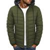 Lonya Giubbotto Invernale Uomo Piumino Leggero Termici Giubbino Casual Parka Idrorepellente Piumini Antivento Giacca Trapuntata con Cappuccio Rimovibile Autunno, Verde Militare, XXL