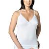 Nottingham Confezione N. 2 Canottiera Spalla Stretta Donna con Lista Macrame' E FORMASENO Costina di Cotone Mercerizzato- Disponibile nei Colori Bianco