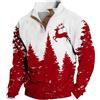 VPQILH Felpa Natale Uomo, Maglione Natalizio Uomo Albero Natale Renne Motivo Felpe Natalizie, Sweatshirt con Bottoni Maglia di Tuta Pile Fodera Caldo Xmas Pullover Ugly Christmas Sweater Casual Larghe