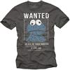 MAKAYA T Shirt Monster Wanted Cookie - Magliette Divertenti Uomo Grigio M