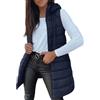 Generisch Gilet Donna Lungo Trapuntato Senza Maniche con Cappuccio Longweste in Cotone Gilet Donna per Autunno e Inverno Giubbotto in Piuma Leggero Cappuccio Elegante Gilet da Transizione con Tasche e