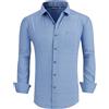 Alex Vando Camicia Uomo a Bottone Antirughe Elastiche 4 Way a Stampa Casual di Business