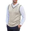 Generisch Gilet invernale da uomo, caldo, senza maniche, in pile, per l'inverno, casual, comodo, casual, casual, maglione vintage, maglione largo, leggero, scollo a V, gilet in lana di pecora