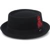 GEMVIE Cappello da Adulto per Maiale in 100% Lana,Fedora Trilby Feltro, Unisex, per Uomo e Donna Nero Etichettalia Unica