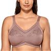 DELIMIRA Donna Reggiseno Post-operatorio Mastectomia Coppe Morbide con Ricami Senza Ferretto mochaccino 8F
