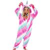 Piefry Morbida Unicorno Pigiama Intero per Bambina & Ragazza (Stelle Rosa/Viola, 3-4 Anni)