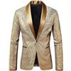 Gefomuofe Giacca da uomo con paillettes, blazer per palco, giacca da costume per cena, party, lusso, prom, smoking, blazer da uomo, top oversize, elegante, formale, adatta per matrimoni, vestibilità