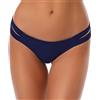 SHEKINI Donna Fashion Stile Bikini Perizoma Nuoto Tronchi Brasiliano Bikini Bottom Sexy Thong Pantaloni Costumi da Bagno Tanga da Donne Vita Bassa Bikini da Spiaggia (Large, Blu Scuro)