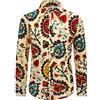 Allthemen Camicia Elegante da Uomo Shirt Elegante a Maniche Lunghe in Lino Stampato Camicia Casual Fantasia Floreale Tops Pattern Unico