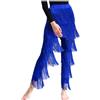 Freebily Pantaloni da Ballo Latino da Donna con Nappa Pantaloni da Danza Samba Rumba Salsa con Frange Pantalone Professionali da Danza da Sala da Ballo Moderna Jazz Dancewear Blu Reale M