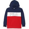 Fila Logo Soustan Blocked Felpa con Cappuccio Bambini e Ragazzi