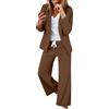 HEONSATI Tuta Oversize Donna Set Da Cerimonia Aperto Davanti Colletto Manica Lunga Completo Ufficio Casual Taglie Forti Complete Due Pezzi Giacca E Pantaloni Tuta Da Cocktail Comoda Per Business E Matrimoni