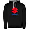 Genérico Felpa con cappuccio Suzuki nera da uomo - Design sportivo con logo rosso e blu - stile motociclista