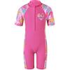 HUAANIUE Ragazze Costume da Bagno Rosa UPF 50 + UV Costume da Bagno One Piece Fiore Nuoto Zipper 8-10 Anni Costume Solare Estate Vestiti