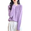 Chanyarn Cardigan Girocollo da Donna 100% Lana Merino Primavera Maniche Lunghe Senza Cuciture Maglia Cardigan Maglione
