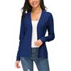 EXCHIC Donna Casuale Lunghe Maniche V Collo Aperto Fronte Maglia Cardigan (L, Blu Reale)