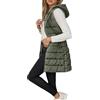 Achimlt Piumino Smanicato Donna Cappotto Invernale, Lungo Imbottito Piumino Donna con Zip Frontale e Tasche Funzionali Senza Maniche Caldo Gilet per Autunno Inverno (Army Verde, XXL)
