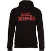 Rammstein Evil German - Felpa con cappuccio da uomo con logo ufficiale del tifoso del merchandise nero con parte anteriore rossa e retro stampato