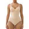 SHAPERX Body Contenitivo Modellante Senza Cuciture - Guaina Snellente con Controllo della Pancia e Coppe Estraibili, UK-SZ5433-Beige-S/M