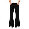 LCJD LCJ Denim Pantaloni da uomo Flare Corduroy velluto nero jeans indie retrò anni '70 Bell Bottoms, Nero , W34 / L32